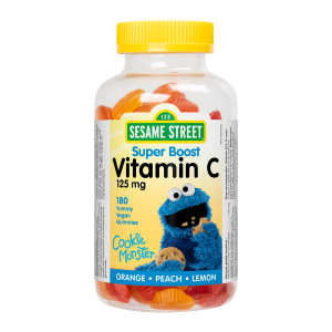 Sesame Street Kids Vitamin C 125mg Orange Peach Lemon 180 Gummies