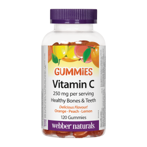 Webber Naturals Vitamin C 250mg Orange Peach Lemon 120 Gummies