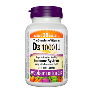 Webber Naturals Vitamin D3 1000 IU 240+20 Tablets